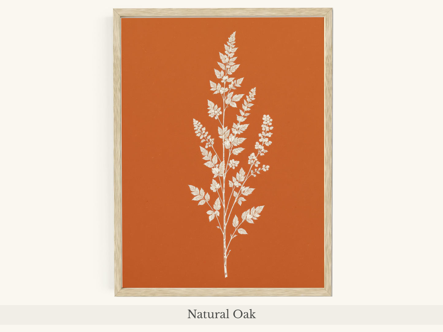 White Botanical Branch Terracotta