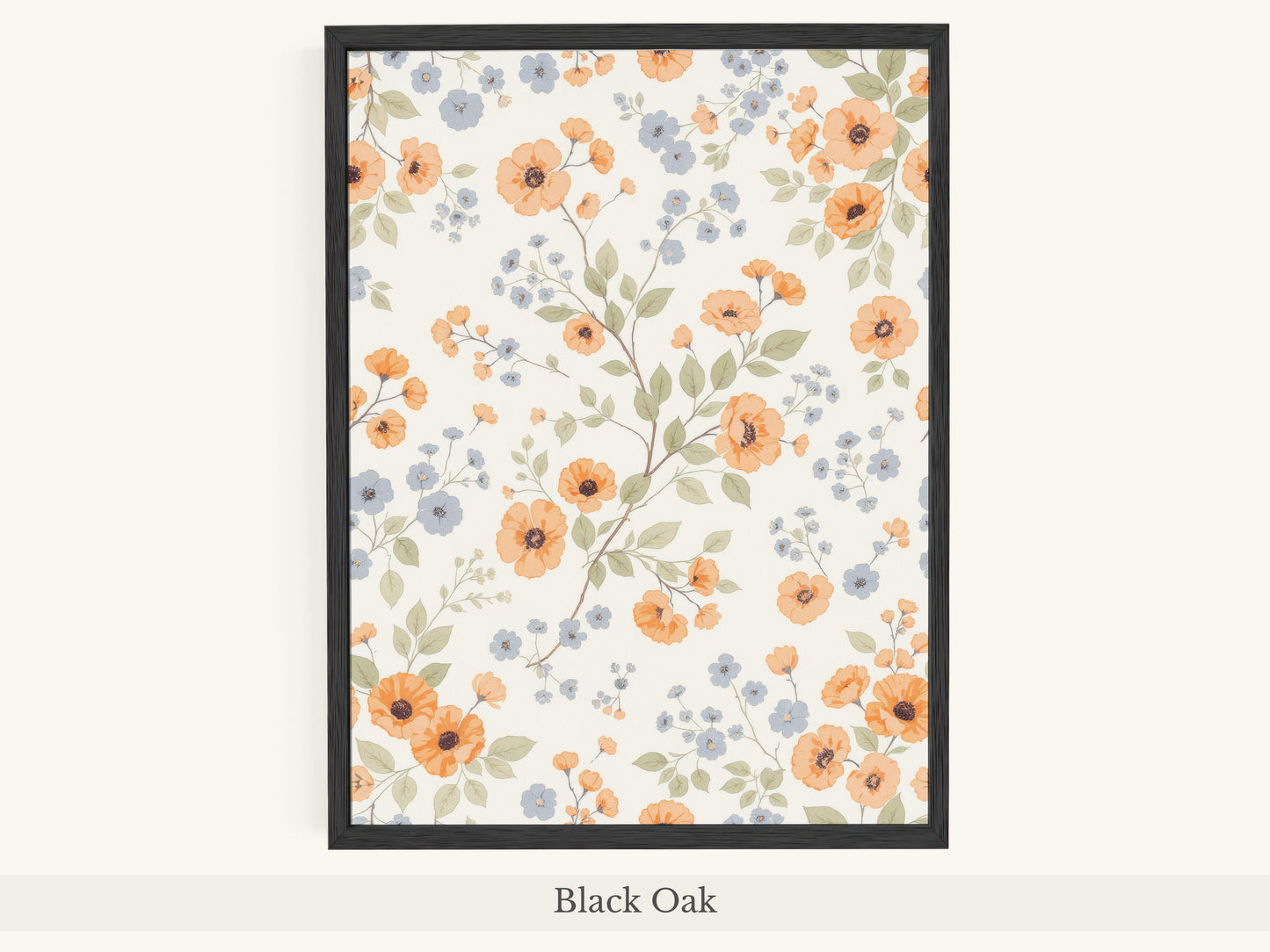 Peach Blue Floral Pattern