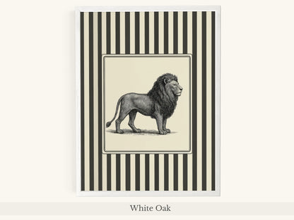 Lion Portrait Black White Striped