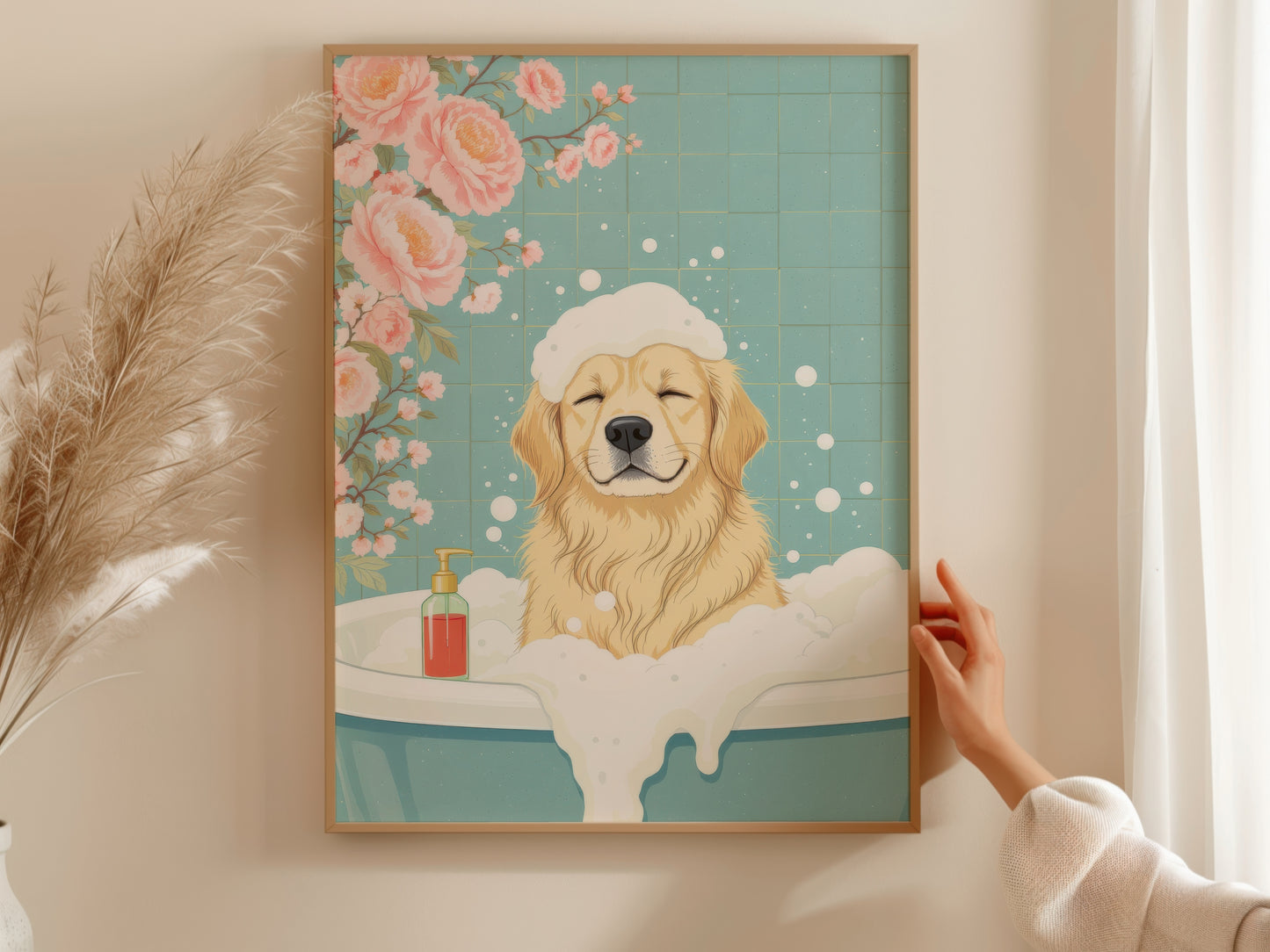 Golden Retriever Bubble Bath
