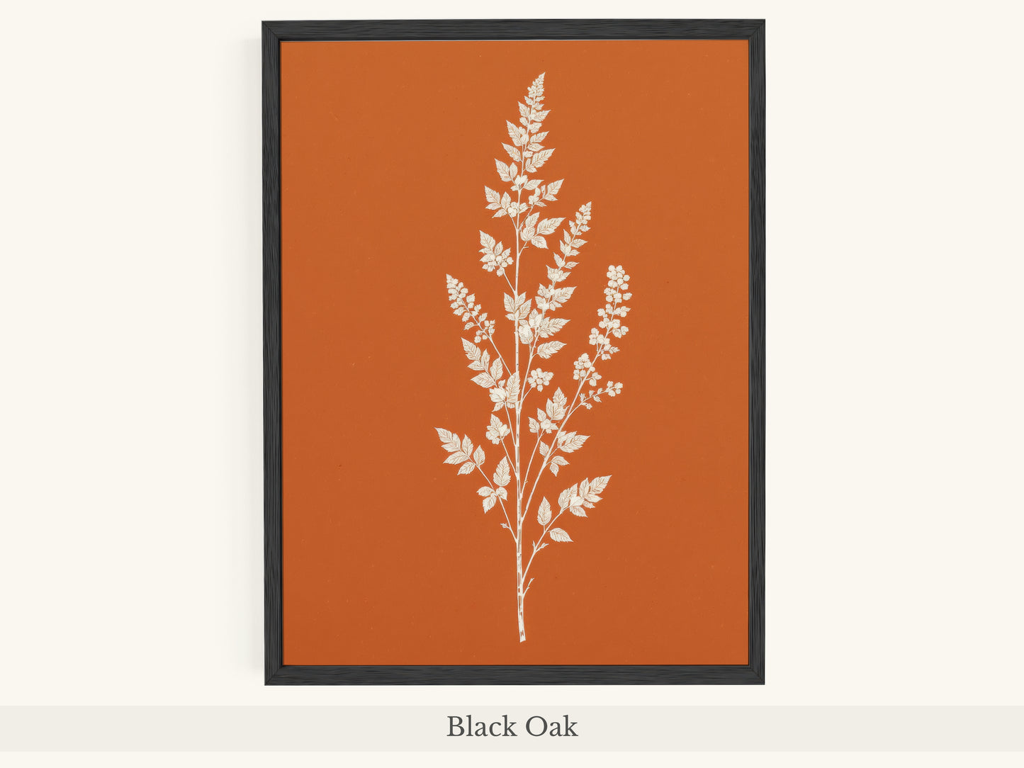 White Botanical Branch Terracotta