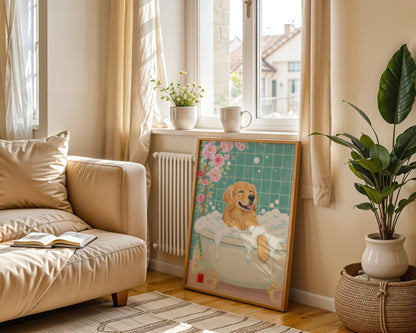 Golden Retriever Mint Bathtub
