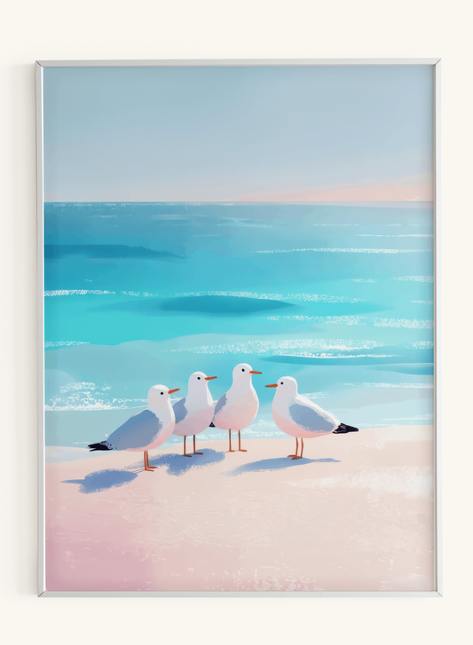 Four Seagulls Turquoise Beach