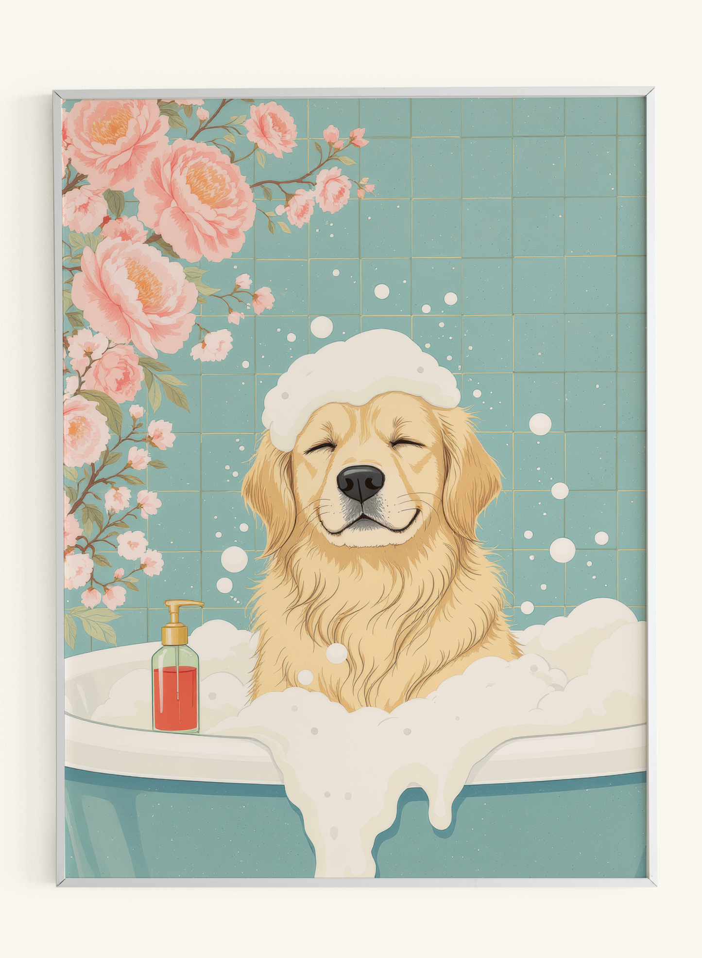 Golden Retriever Bubble Bath