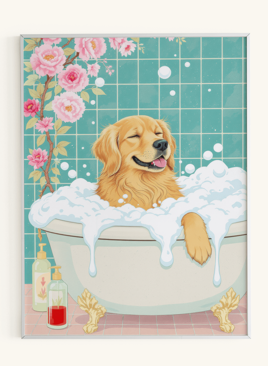 Golden Retriever Mint Bathtub