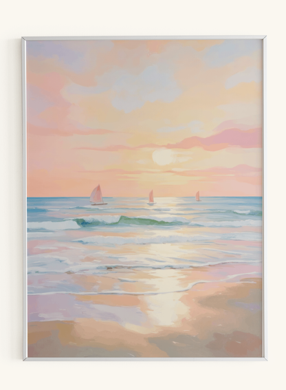 Impressionist Sunset Ocean Sailing