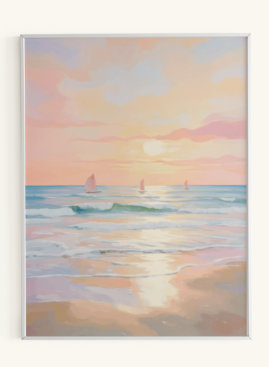 Impressionist Sunset Ocean Sailing
