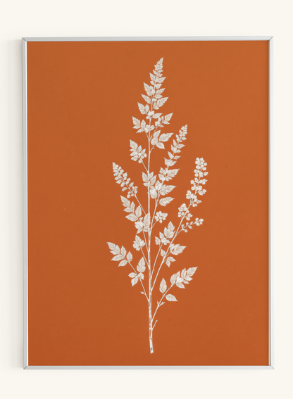 White Botanical Branch Terracotta