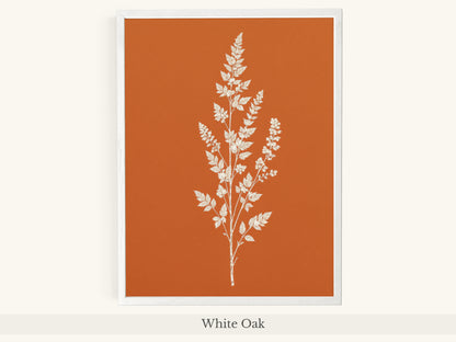 White Botanical Branch Terracotta