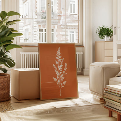 White Botanical Branch Terracotta