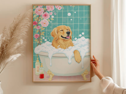 Golden Retriever Mint Bathtub