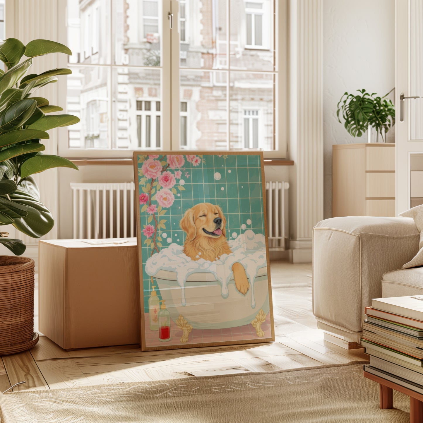 Golden Retriever Mint Bathtub